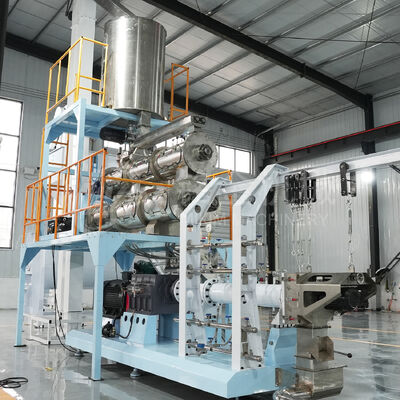 Continuous & Automatic Twin Screw Extruder Machine for Fish Feed and Pet Food with 70-110 mm Screw Diameter and Various Shapes Moulds